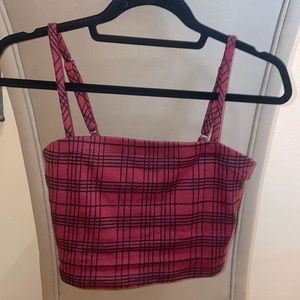 Red Plaid Cropped Tank